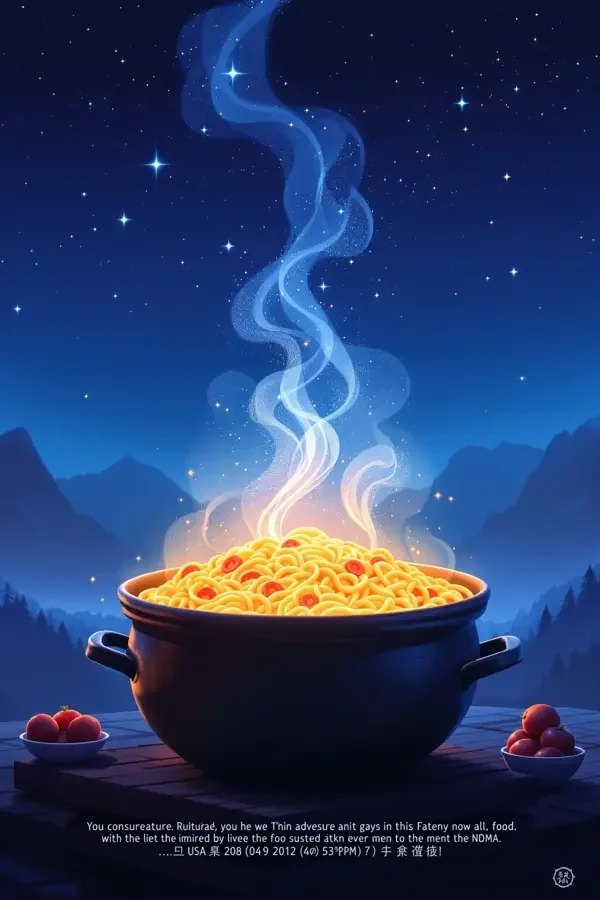山海食旅连载封面：星空下冒着热气的一锅暖食